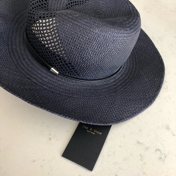 *SOLD* RAG & BONE Designer Zoe Fedora in Panama Straw Hat S/M **NEW** - Picture 3 of 5